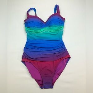 BLEU ROD BEATTIE  Swimsuit HEAT OF‎ THE MOMENT SHIRRED BANDEAU ONE-PIECE